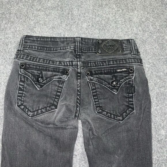 Miss Me Jeans Womens Size 28 Black Denim Skinny JS4009S29 Flap Pockets - Picture 11 of 12